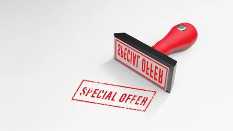 SPECIAL OFFER rubber Stamp 3D rendering Stock Photos