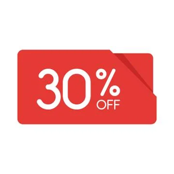 Special offer sale red rectangle origami tag. Discount 30 percent offer price Stock-Illustration