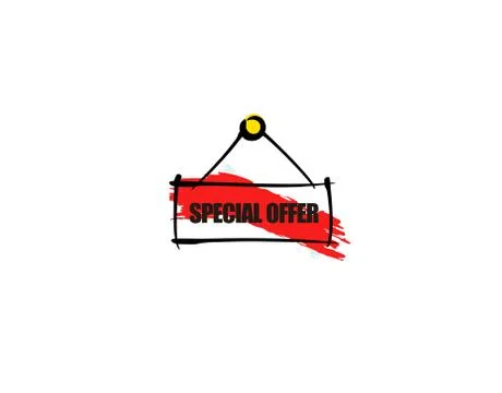 Special Offer Signboard Flat on white background in vector illustration Stock Illustration