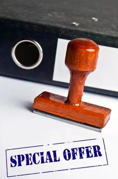 Special offer stamp Stock-Fotos