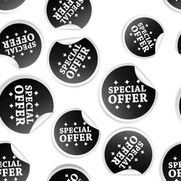 Special offer sticker seamless pattern background icon. Business flat vector  Stock Illustration