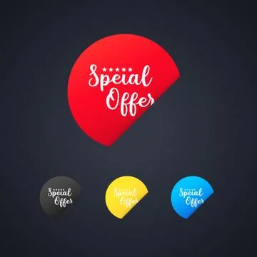 Special offer sticker set. For graphic and web design. Vector on isolated bac Stock Illustration