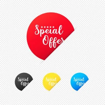 Special offer sticker set. For graphic and web design. Vector on isolated tra Stock Illustration