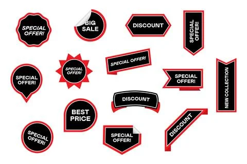 Special Offer Tags Flat Vector Stock Illustration