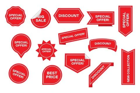 Special Offer Tags Flat Vector Stock Illustration