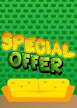 Special Offer text. Comic book word on abstract background. Retro pop art sty 스톡 일러스트