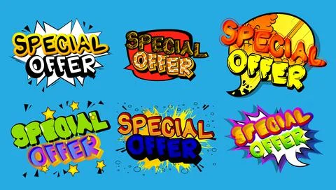 Special Offer text. Comic book word on abstract background. Retro pop art sty Stock Illustration