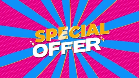 Special Offer Text on Vibrant Pop Art Comic Background Video stock 330991567