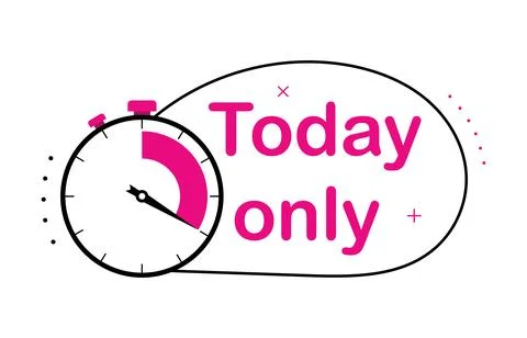 Special offer today only with countdown timer highlighting exclusive deal Illustrazione stock