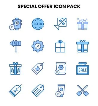 Special Offer Two Colour Collection Icons Pack Stockillustratie