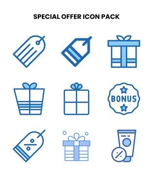 Special Offer Two Colour Collection Icons Pack Stock Illustration
