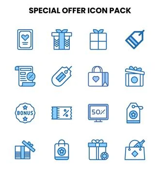 Special Offer Two Colour Scalable Icons Pack Stock Illustration