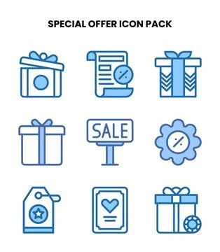 Special Offer Two Colour Set Icons Pack Stock Illustration