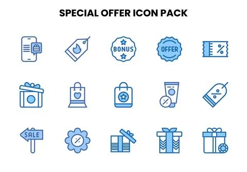 Special Offer Two Colour UI Icons Pack Stock Illustration