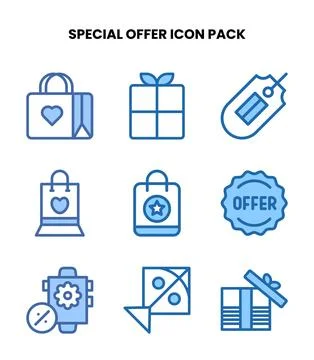 Special Offer Two Colour Vector Icons Pack Illustrazione stock
