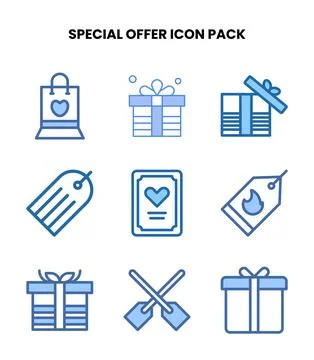 Special Offer Two Colour Vector Icons Pack Ilustração Stock