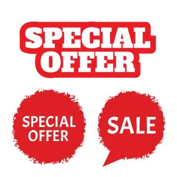 Special offer vector. Sticker or discount label. Special Offer grunge red Stock Illustration