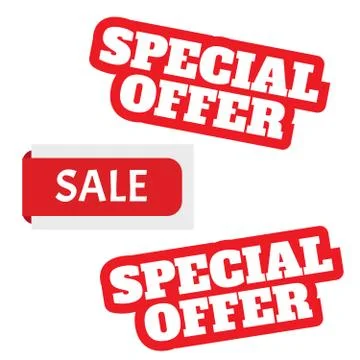 Special offer vector. Sticker or discount label. Special Offer grunge red Stock Illustration
