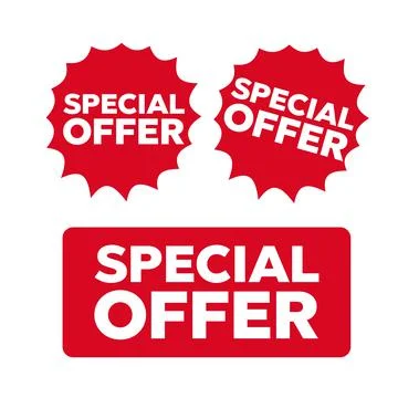 Special offer vector. Sticker or discount label. Special Offer grunge red Stock Illustration