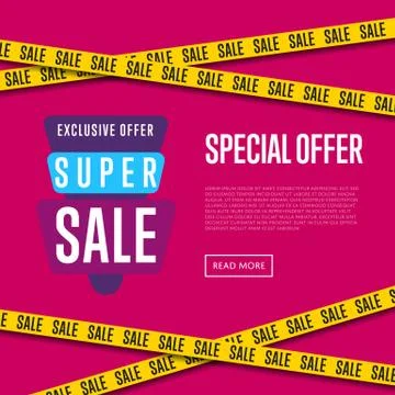 Special offer website template with text Stock Illustration