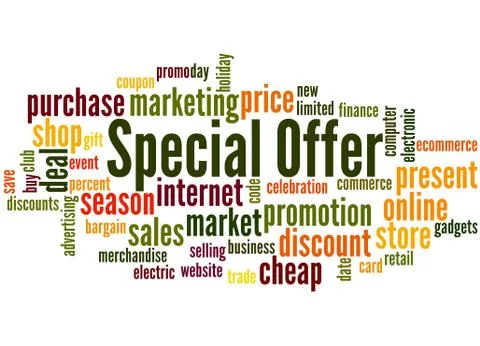 Special offer word cloud concept Stock Illustration