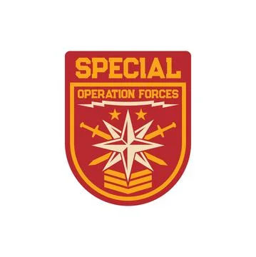 Special operation forces patch on uniform windrose Stock Illustration