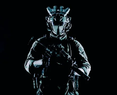 Special operations fighter studio shoot on white Stock Photos