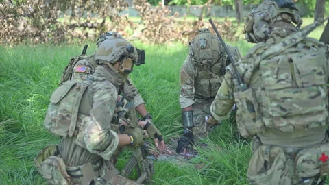 Special operations forces, Study geography and plan an attack Stock Footage 254226311