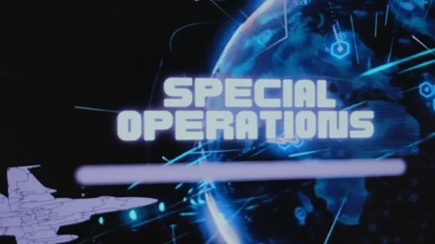 Special Operations inscription on background of rotating neon Digital Earth Stock Footage 270959795