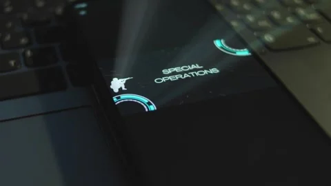 Special Operations inscription on smartphone screen with black background Stock Footage 270969859
