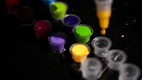 A special paint for doing the tattoo. Video stock 73588076