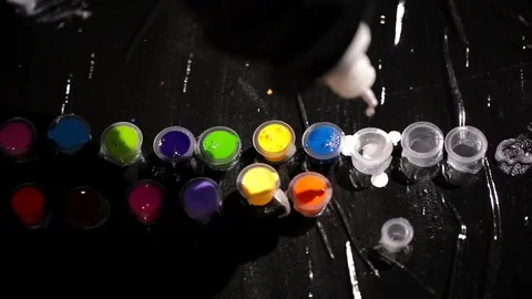 A special paint for doing the tattoo. Stock Footage 73588147