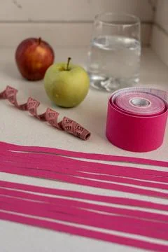 Special physical multi-colored teips for taping muscles during sports and other Foto stock