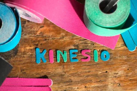 Special physio tape rolling Stock Photos