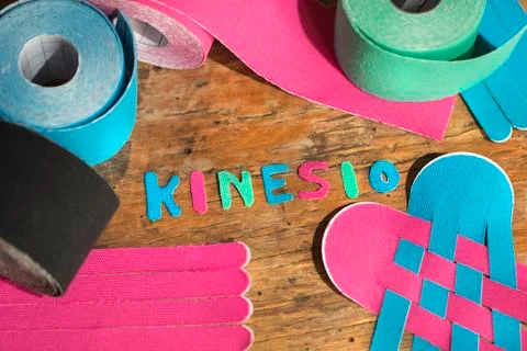 Special physio tape rolling Stock Photos