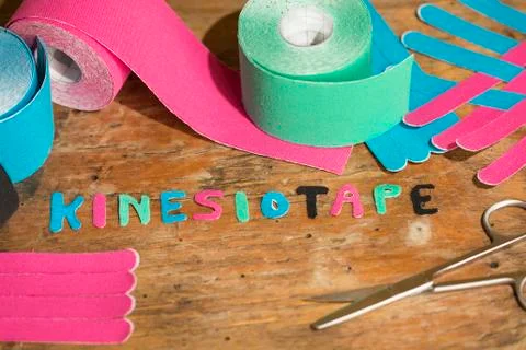 Special physio tape rolling Stock Photos