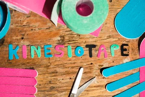 Special physio tape rolling Stock Photos