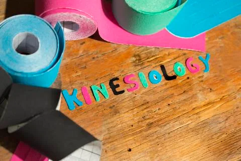 Special physio tape rolling Stock Photos