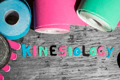 Special physio tape rolling Stock Photos