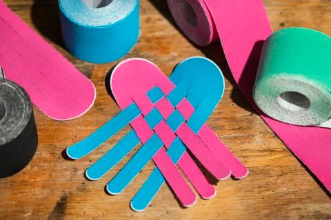 Special physio tape rolling Stock Photos