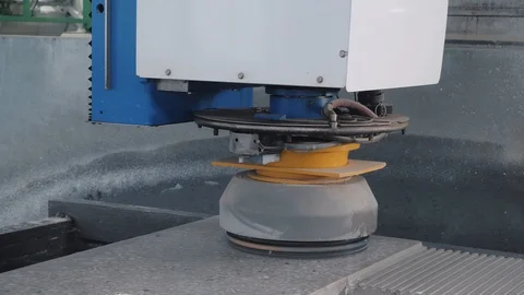 Special polishing machine operates with concrete panel Video stock 124892980