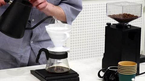 A special process for making aromatic coffee Stock Footage 246436449