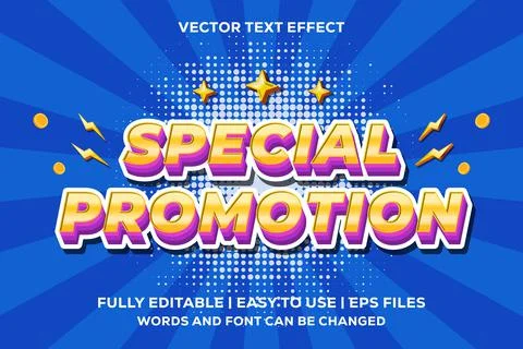 Special promotion text effect fully editable Stock Illustration