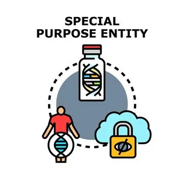 Special purpose entity illustrating structured finance and genetic data contr Stock Illustration