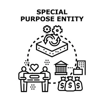 Special purpose entity structuring business assets investment Stock Illustration