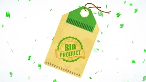 Special recycled tag to recognize bio organic good for nourishment industry Video stock 130601181