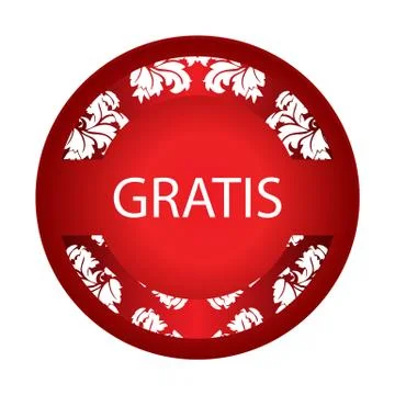 Special red label with floral elements Stock Illustration