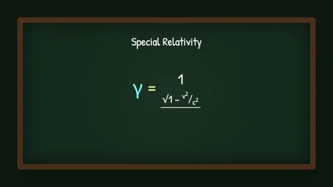 Special Relativity Animation on Chalkboard 動画素材 338998569