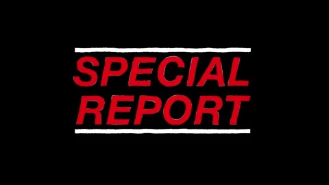 Special report text animation on black background Stock Footage 293709856