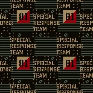 Special response team seamless pattern Stock Illustration